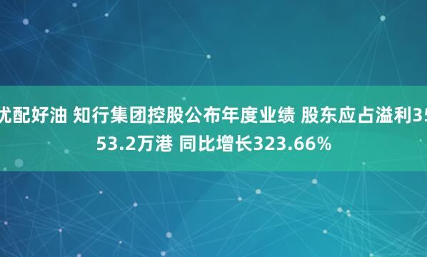 优配好油 知行集团控股公布年度业绩 股东应占溢利3553.2万港 同比增长323.66%